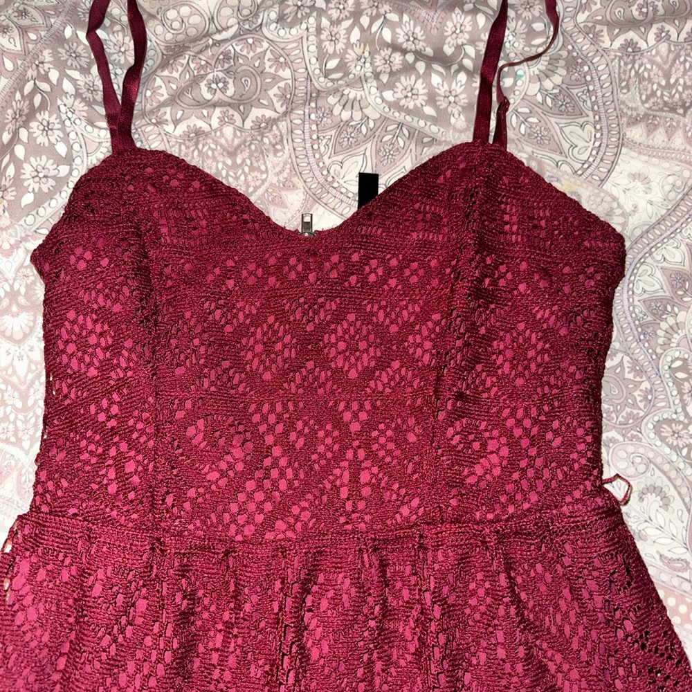 Maroon Lace Dress